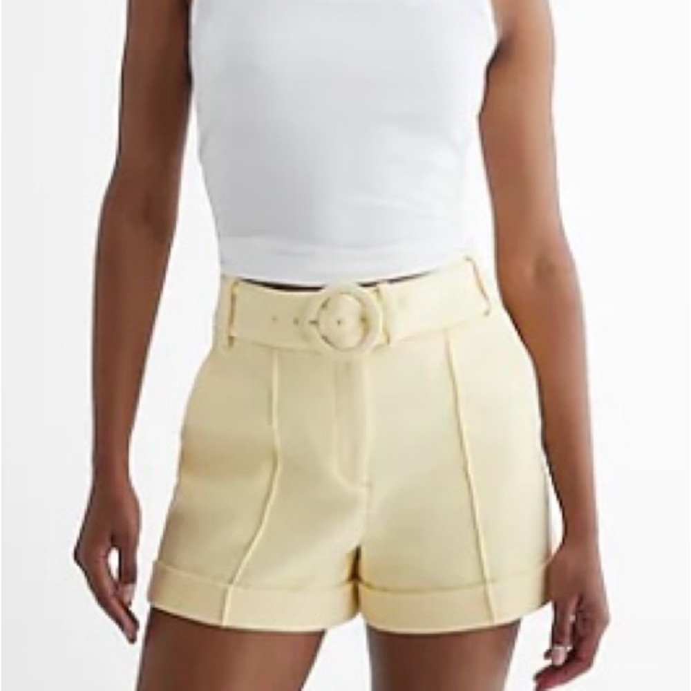 Express Yellow high waisted shorts